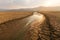 Dried lake and river metaphor climate change and drought