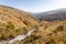 Dried landscape view of Nacimiento river valley in Sierra Nevada, Spain