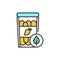 Dried mango packaging color line icon. Pictogram for web page, mobile app, promo.