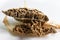 Dried Morel Mushrooms on White Background