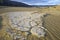 Dried mud exposed on the rippled sand, Mesquite Flat Sand Dunes,  Death Valley, California