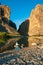 Dried Mud In Texas. Cliffs rise steeply from Rio Grande River.