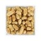 Dried mulberries in square bowl on white background