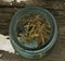 Dried Nettle Roots in Vintage Jar