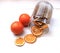 Dried orange slices on the table