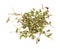 Dried organic marjoram on a white background