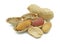 Dried peanut peeled, Monkey nut, Groundnut, Isolated on white background, Cut out with clipping path