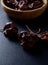 Dried pears on a dark background