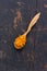 Dried petals Jerusalem artichoke in a wooden spoon