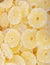 Dried pineapple slices vegan food closeup