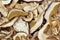 Dried porcini mushrooms background