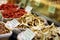 Dried porcini mushrooms sold on a marketplace in Genoa, Italy