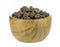 Dried raisins sultanas in a wooden bowl