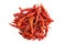 Dried red chili heap, Chilli red Spicy hot flavor, Chilli dry on white background