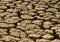 Dried river bed during drought