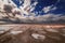 Dried salt lake near mud volcanoes