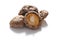 Dried shiitake mushrooms, white background, asia food