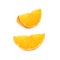 Dried slice section of orange isolated over the white background, set of different foreshortenings