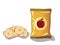 Dried slices apple chips vector drawing. dehydrated fruit. Healthy vegan food apple snack. Baked delicious fruits