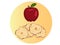 Dried slices apple chips vector drawing. dehydrated fruit. Healthy vegan food apple snack. Baked delicious fruits