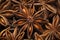 Dried star anise close up full frame