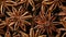Dried star anise close up full frame