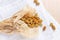 Dried sweet natural mulberry berries on light background in the kitchen.