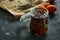 Dried tomatoes with thyme, kitchen still life