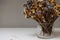 Dried wildflowers. Bouquet on a gray background