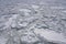 Drift ice in the offing of the Abashiri port, Hokkaido, Japan