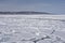 Drift ice in the offing of the Abashiri port, Hokkaido, Japan