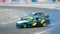 Drift sport cars competing in a race at Vinnytsia Drift Competition 09.07.2017, editorial photo