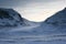 Drifting Snow at Columbia Icefield at Dusk