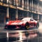 Drifting sports car. Generative AI.