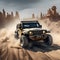 Drifting sports jeep. An offroad adventure. Generative AI.