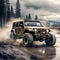 Drifting sports jeep. An offroad adventure. Generative AI.