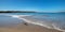 Driftwood and kelp washed ashore on Surfers Knoll beach in Ventura California USA