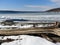 Driftwood log washed up on shore on Cayuga