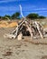 Driftwood Tepee at Beach