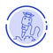 Drill, Building, Construction, Repair, Tool Blue Dotted Line Line Icon