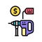 drill building device rental color icon vector illustration