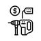drill building device rental line icon vector illustration