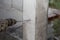 Drill on concrete pillar