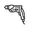 drill construction line icon vector illustration