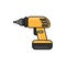 Drill flat illustration. icon for design and web.