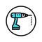 drill hole assembly furniture color icon vector illustration