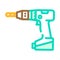 drill hole assembly furniture color icon vector illustration