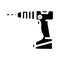 drill hole assembly furniture glyph icon vector illustration