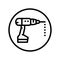 drill hole assembly furniture line icon vector illustration