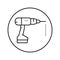 drill hole assembly furniture line icon vector illustration